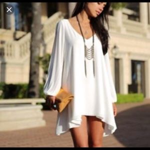 White Draped Dress